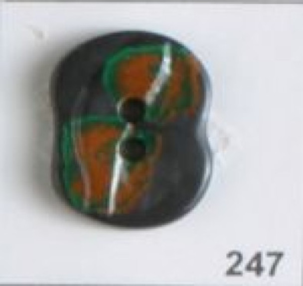 Oval Dark Gray Pebble 30L Button DB-0247