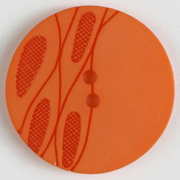 Round Orange Cattails Detail 30L Button DB-0869