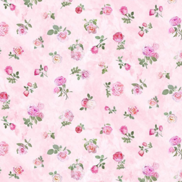 Pure Cotton Print - Tossed Roses - Pink 209925HP