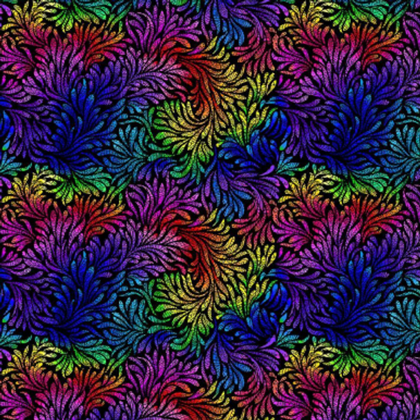 Pure Cotton Prints - Packed Swirly Leaves - Multi 209925JJ