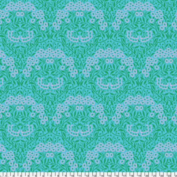 Pure Cotton Print - Michaelmas Daisy - Aqua 218682N