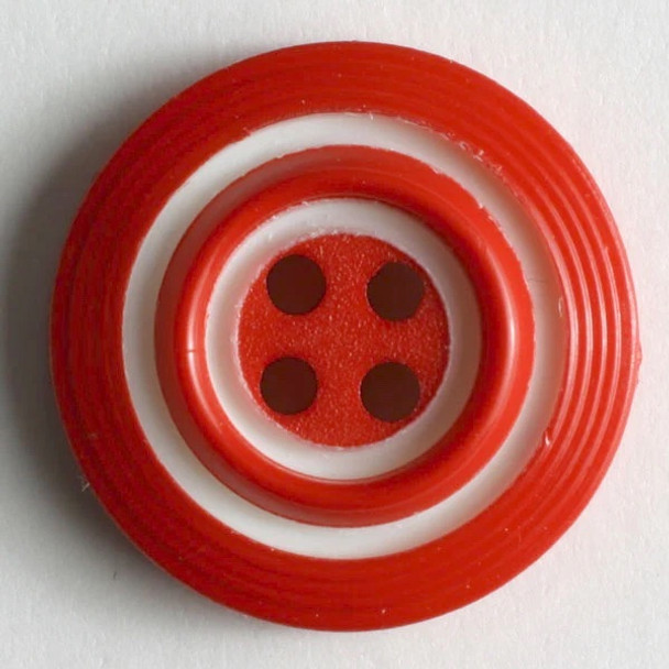 Red White Border 30L Button DB-0641