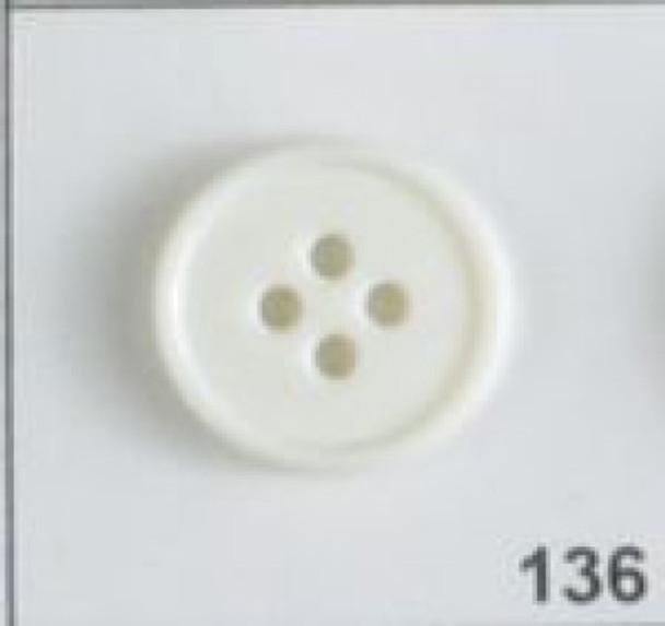 Standard White Ridged Border 24L Button DB-0136