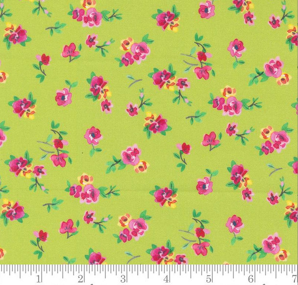 Pure Cotton Print - Flower Patches - Limeade - Light Green 218682BF