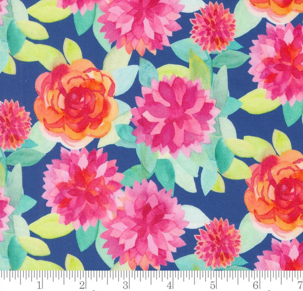 Pure Cotton Print - Flower Patches - Sapphire 218682BV