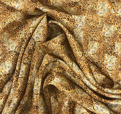 Printed Silk Charmeuse - Gold Leopard 208542Y