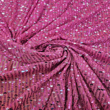 All Over Sequins CLEARANCE - Pink Sequin on Mesh 242203H