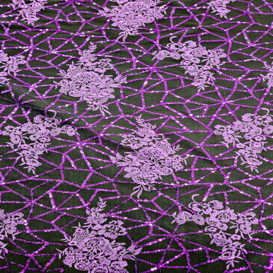 All Over Sequins CLEARANCE - Black with Iridescent Purple