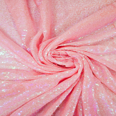 All Over Sequins CLEARANCE - Bubble Gum Pink with Iridescent 242203BY