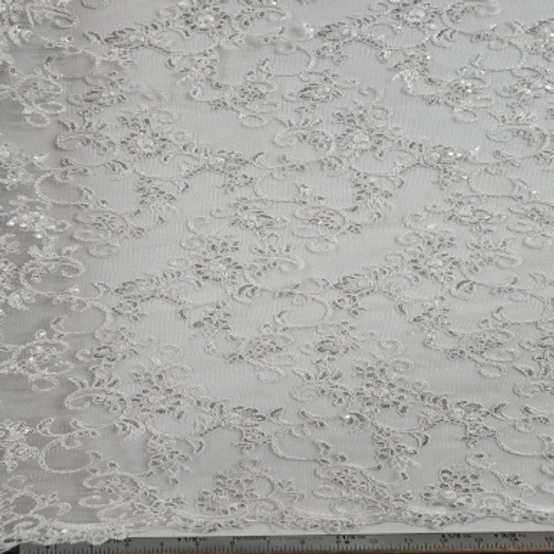 Embroidered Tulle White A