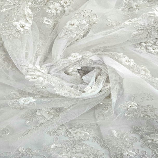 Embellished Tulle Off White 203417AB