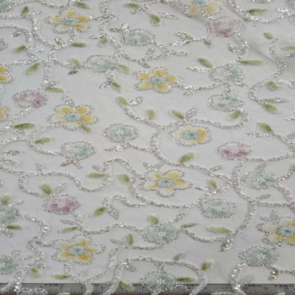 Embellished and Beaded Tulle Multicolored