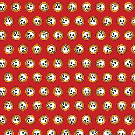 Steampunk Halloween Skulls - Red 223707HL