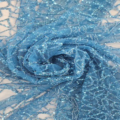 Beaded Embroidered - Teal Blue