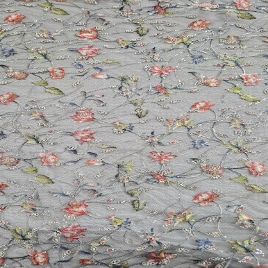 Beaded Embroidered Tulle - Black 231026F