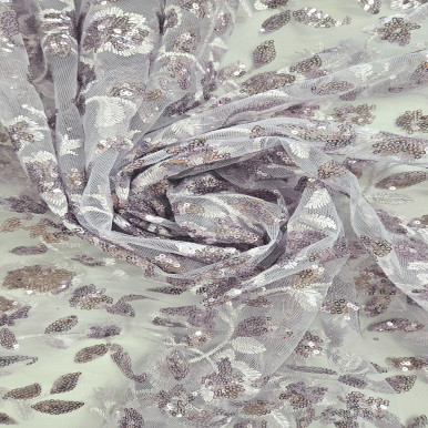 Embroidered Tulle - Lila