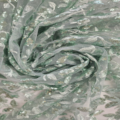 Embroidered Tulle - Sage