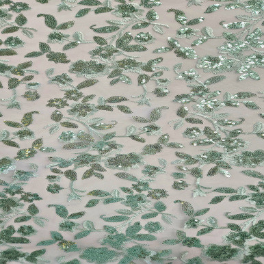 Embroidered Tulle - Sage 227613H