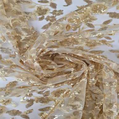 Embroidered Tulle - Oro