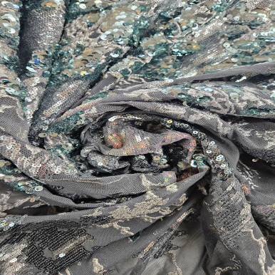 Embroidered Tulle Multi - Silver