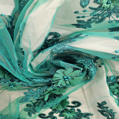 Beaded Embroidered Tulle - Bottle 217693Z