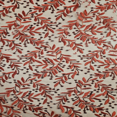 Embroidered Tulle - Rojo 227613AD