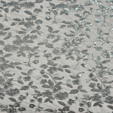 Embroidered Tulle - Plumbago 227613AE