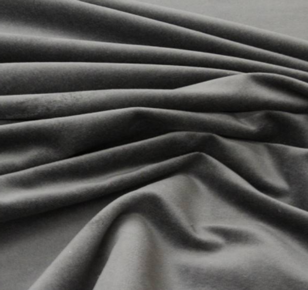 Pure Cotton Velvet - Gunmetal 211026L