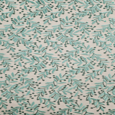Embroidered Tulle - Menta