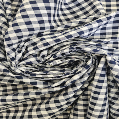 Pima Cotton Gingham Dark Blue 241504B