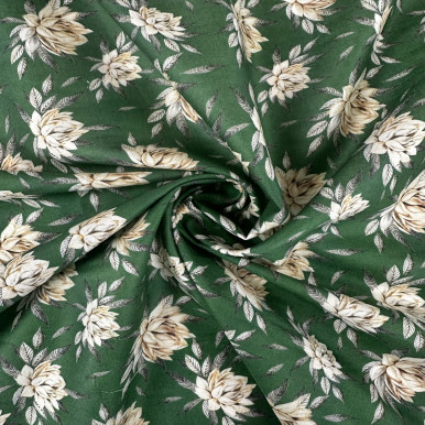 Copy of Pure Cotton Lawn Print - Yellow Flower in Green 192554BX