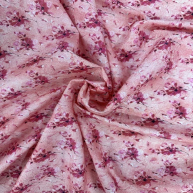 Pure Cotton Lawn Print - Pink Flower in Pink 192554W