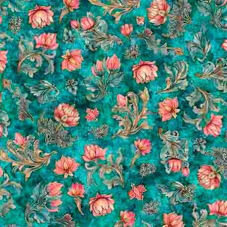 SERENITY Lotus Flower Toss Turquoise 223707PE