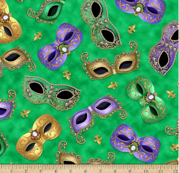 Mardi Gras Digital Masks Green 223707PJ