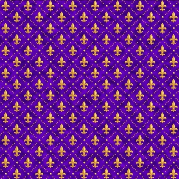 Mardi-Gras Fleur-de-Lis Fabric Purple 223707PN