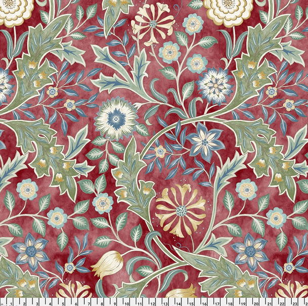 108" Wide Quilt Back - Oxford Holiday Wilhelmina Crimson 201151W