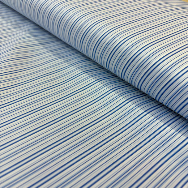 Pima Cotton Shirting - Blue with White 242084G