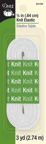 1/4" Knit Elastic White (3 yds)
