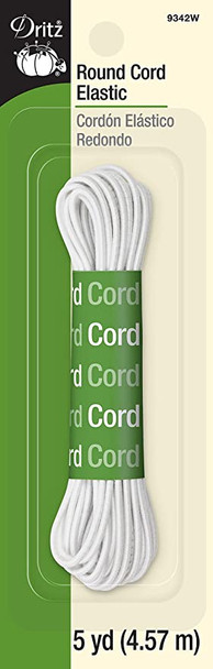 Round Cord Elastic White (5 yds)