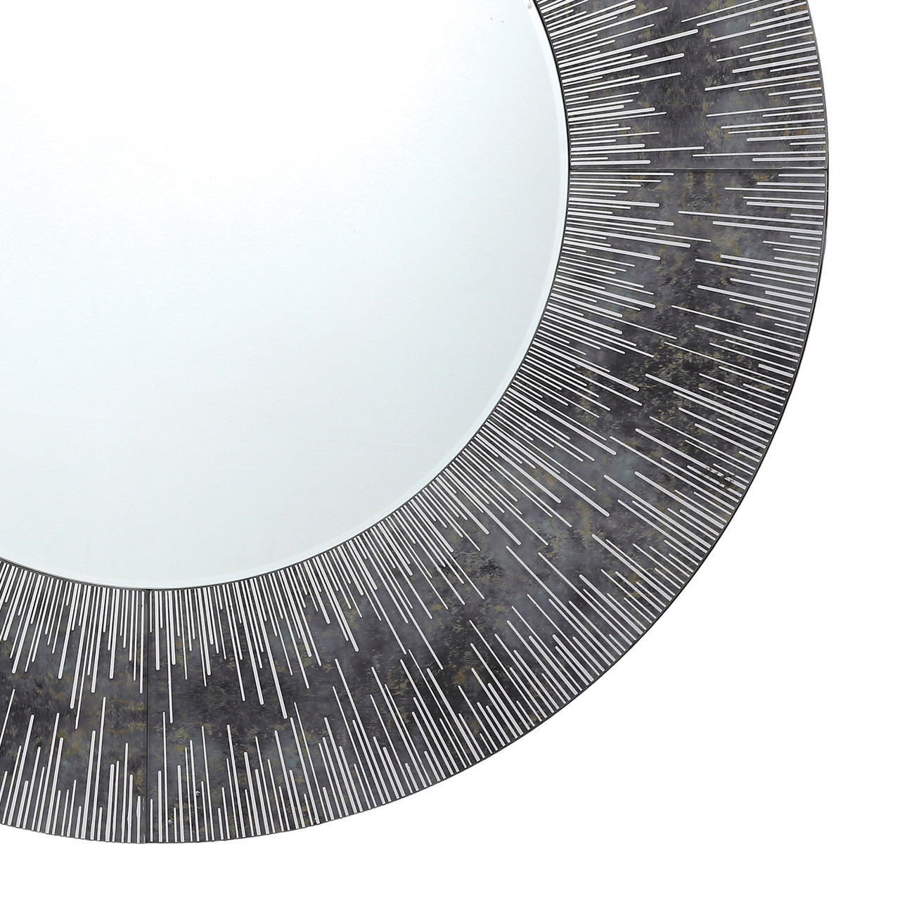 Neome Round Mirror With Silver/Grey Frame 80Cm | The Home Library 
