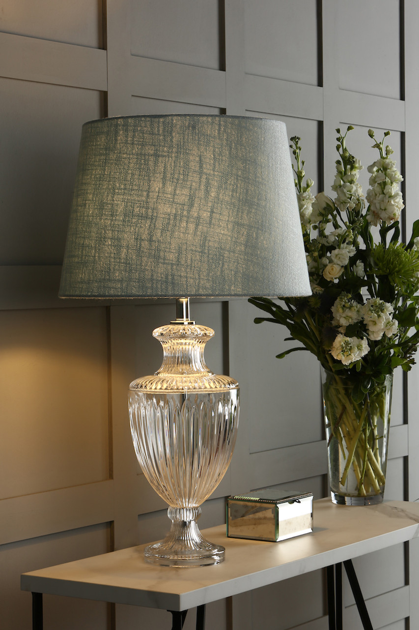 lampshade with hanging crystals