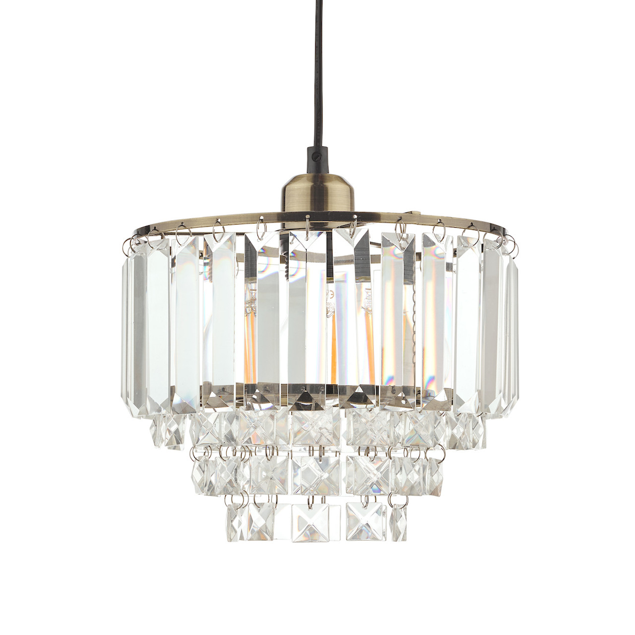 Asmara 6 Light Pendant Antique Brass Crystal