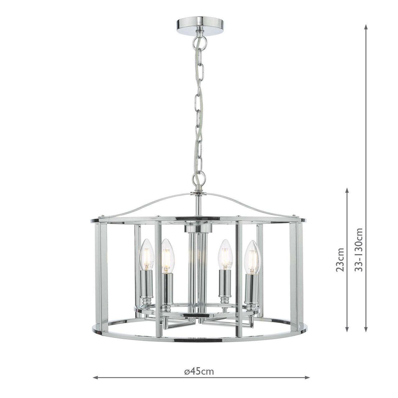 Myka 4 Light Pendant Polished Chrome 