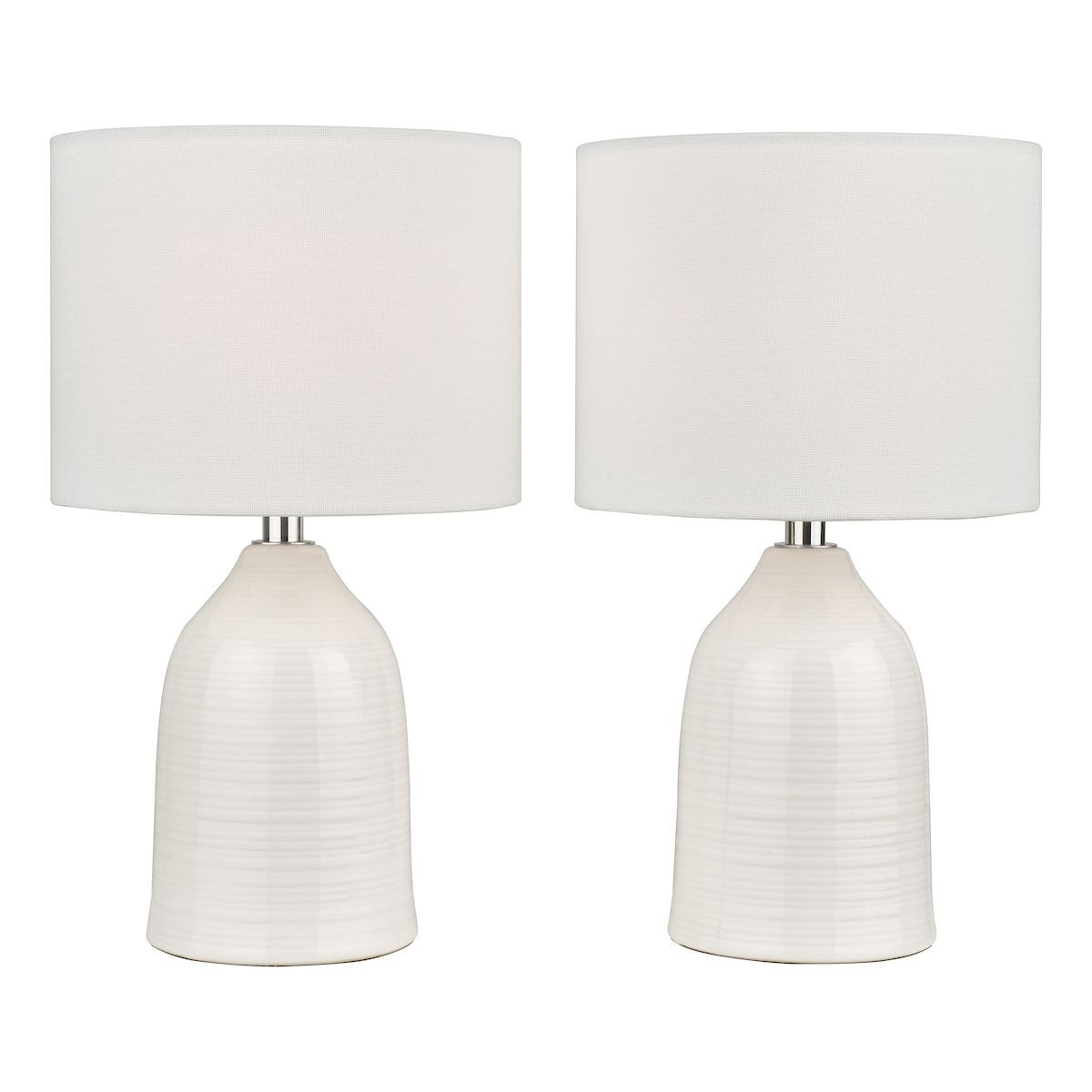 Laura Ashley Penny Twin Pack Table Lamp Cream With Shade | The