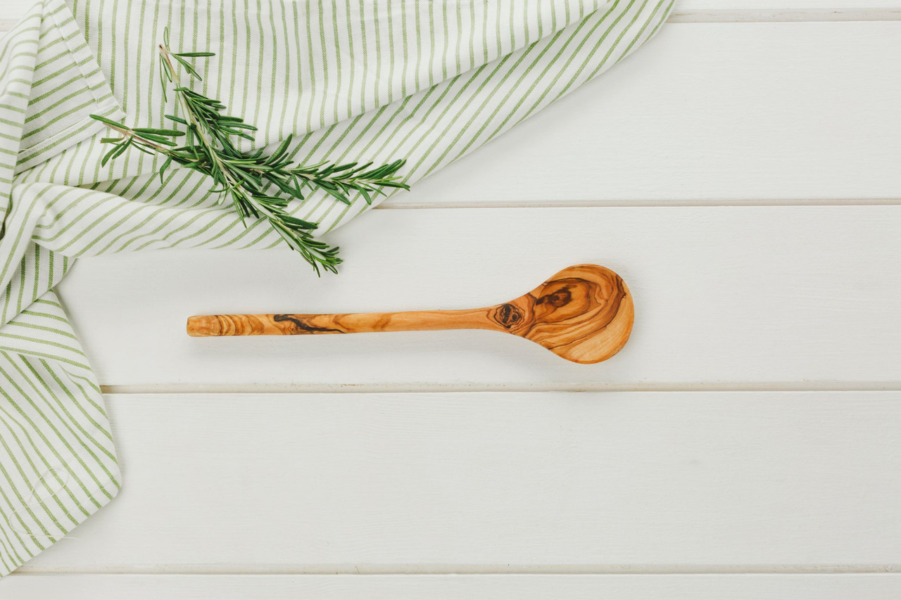 Olive wood round spoon The Home Library, Wilmslow & Weybridge