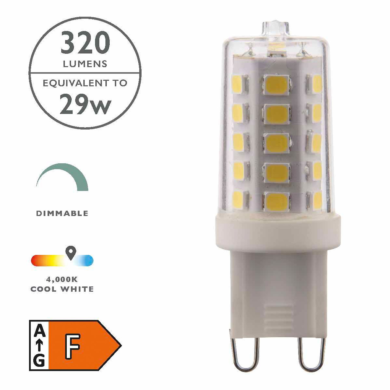 g9 led dimmable bulb cool white