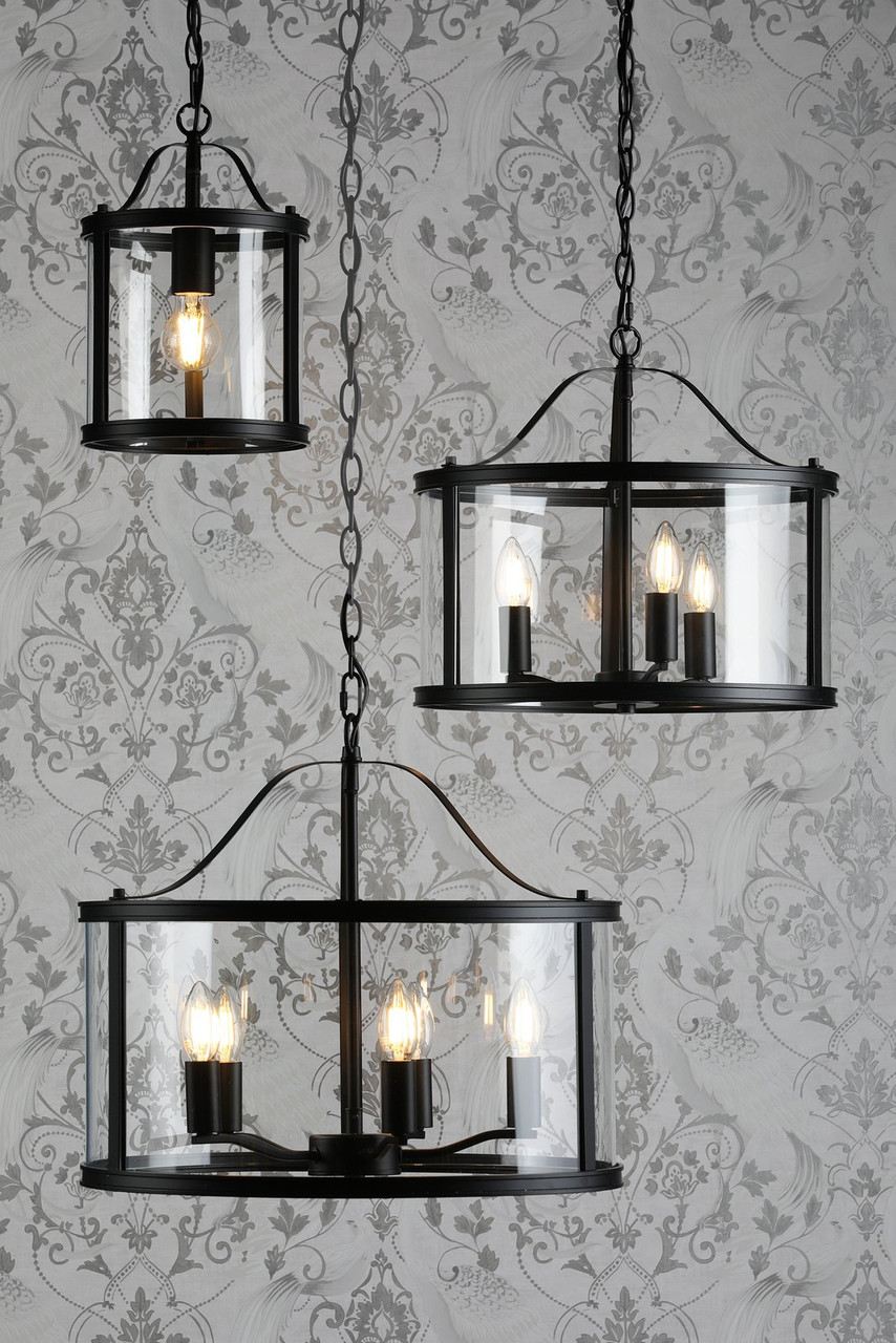 ARTWORK STUDIO Glass house-pendant 5灯 Laura Ashley Harrington 5 Light Pendant Matt Black and Glass by