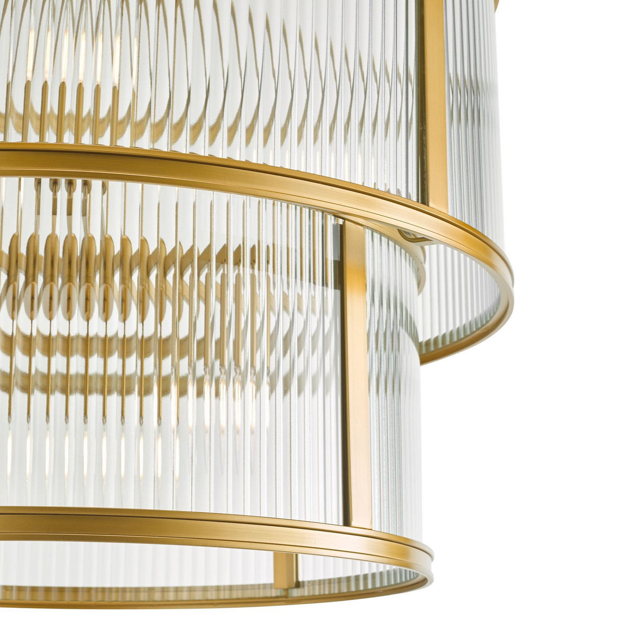Bronzed Ribbed Glass Bianka 6 Light Pendant Bronze and Ribbed Glass | The Home Library ...