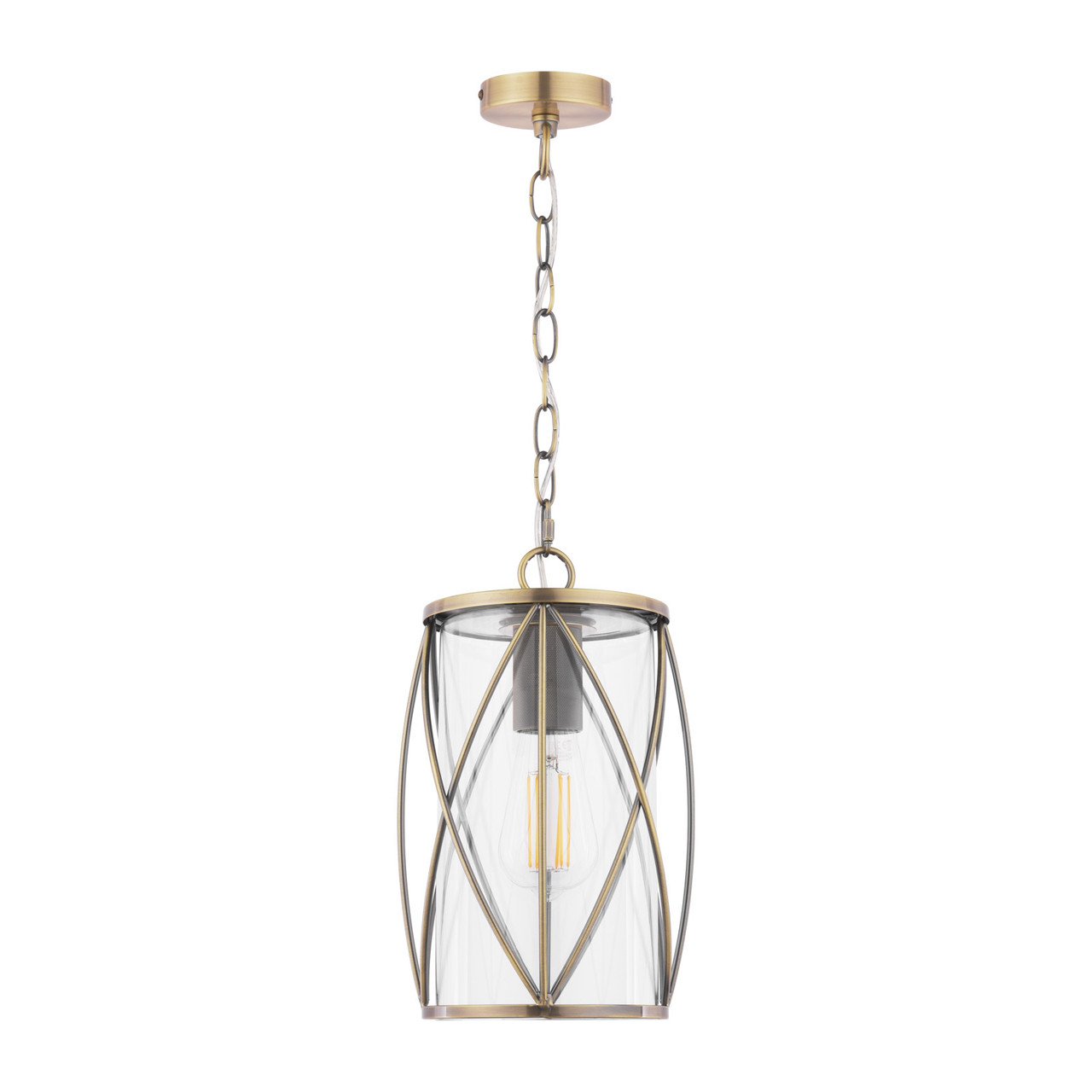 Laura Ashley Beckworth Ceiling Lantern Antique Brass and Glass