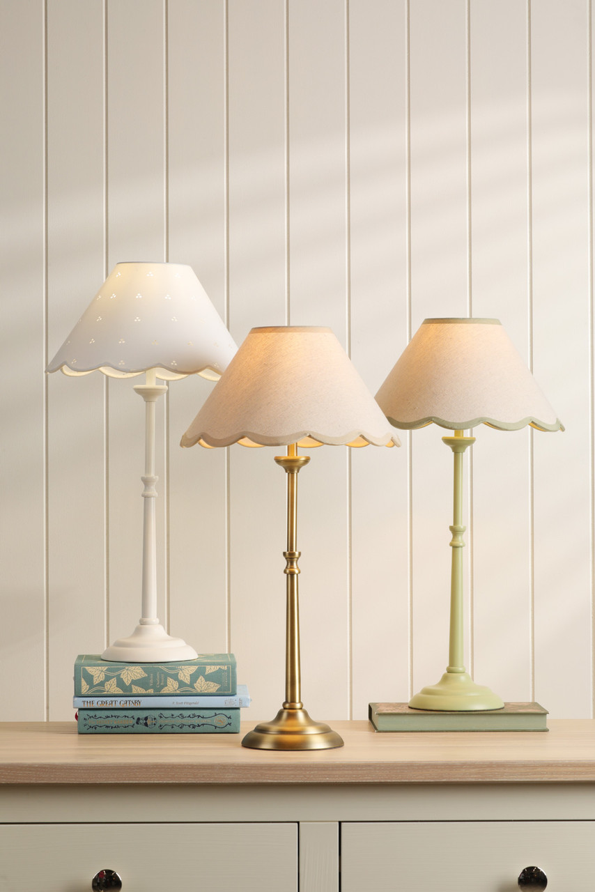 Laura Ashley Cordwell Table Lamp Matt Green With Shade | The Home